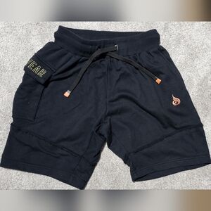 Ryderwear Black and Orange Athletic Shorts with Elastic Waistband